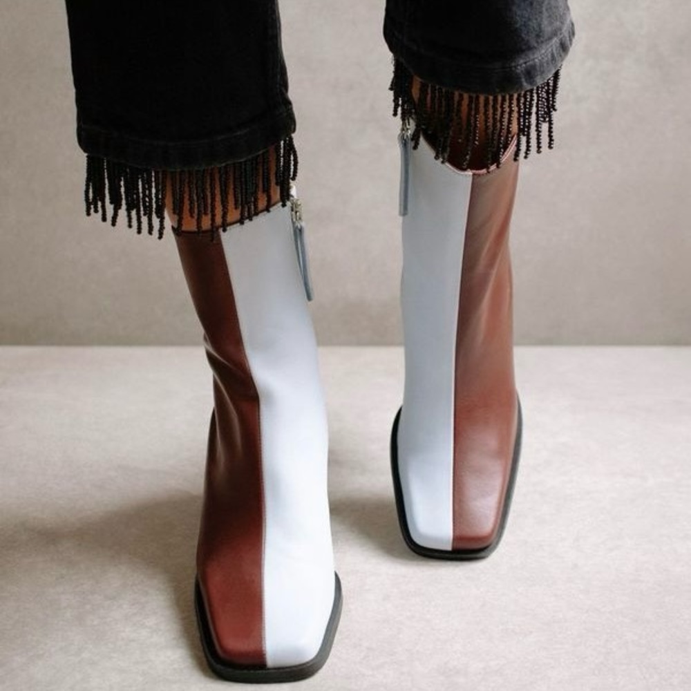Alohas South Bicolor Boots - Blue & Dark Burgundy - Picture 2 of 12